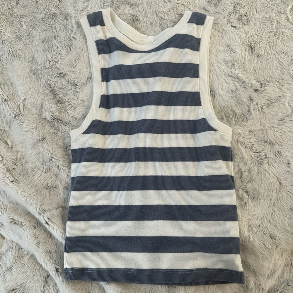 Hollister Navy and White Striped Tank